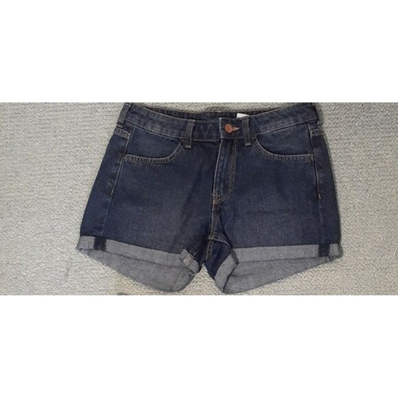 h&m denim jean shorts. 4 s  cuffed summer classic &denim jeans short shorts blue - Picture 1 of 5